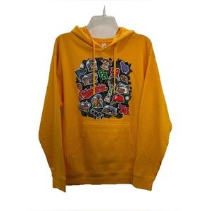Philadelphia Graphic Print Pullover Hoodie Teenager 3XL Orange Mid Pocket